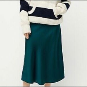 JCREW green satin dress